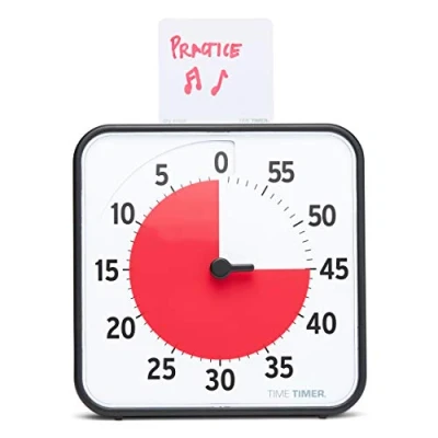 Imagen de Time Timer Original Mediano, 19x19cm Temporizador Visual de 60 Minutos Reloj Cuenta Regresiva para el Aula o reuniones niños y Adultos (Negro)