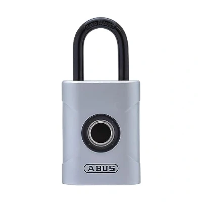 Imagen de ABUS Touch 57/45 cerradura de huella dactilar candado sin llave, resistente a la intemperie IP66 &amp; IP68 para gimnasio, oficina, hogar, jardín y mucho más, plata, 45mm