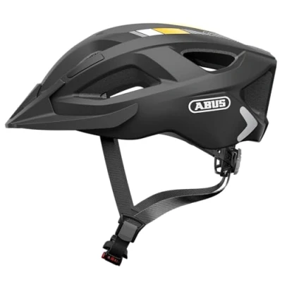 Imagen de ABUS casco urbano Aduro 2.0 de bicicleta polivalente con luz un diseño deportivo para el tráfico hombres y mujeres negro/naranja, talla S