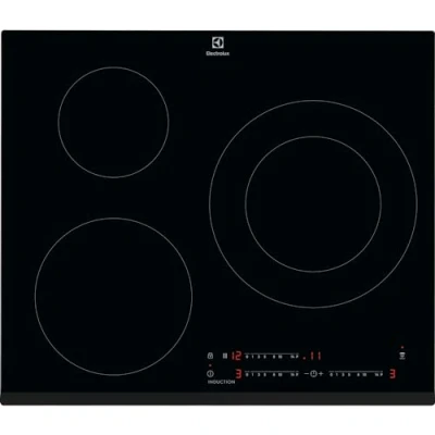 Imagen de Electrolux EIT60342 Placa de Inducción, Serie 300, 60 cm, 3 Zonas Cocción, Sistema Hob2Hood, Función Pausa, Niveles Intensidad, PowerBoost, Calentamiento Rápido, Temporizador