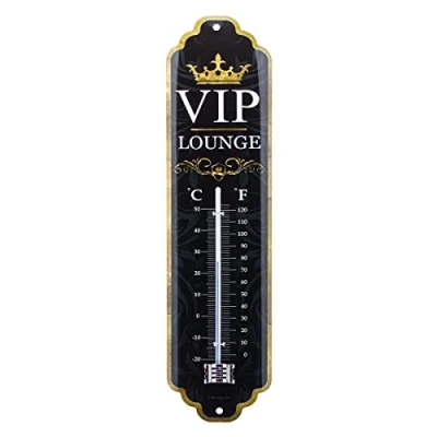 Imagen de Nostalgic Art Termómetro analógico, VIP Lounge Idea de regalo para personas especiales, metal, Diseño vintage, 7 x 28 cm