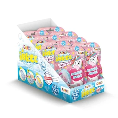 Imagen de INKEE Surprise Unicorn Pack de 8 Bombas baño Unicornios para niños, con Sorpresa, Juguete la bañera, Aroma a Palomitas