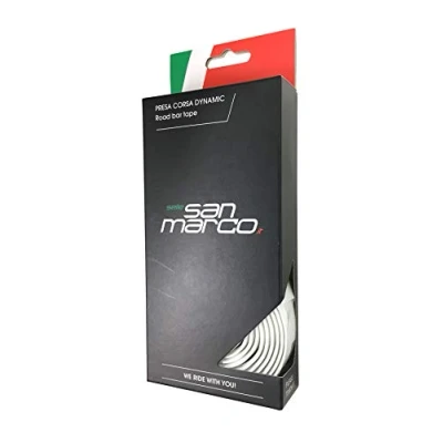 Imagen de San Marco Presa Corsa Dynamic, Cintas DE Manillar Y Tapones Unisex Adulto, BLANCO, ESTANDAR