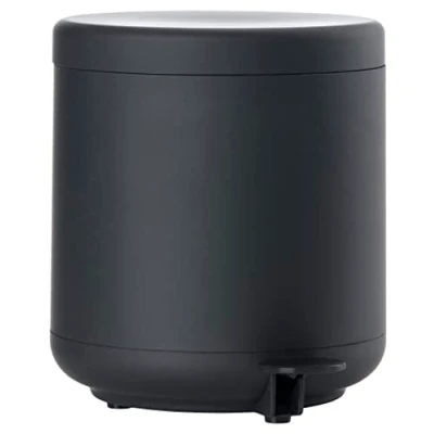 Imagen de Zone Denmark Ume cubo de basura para baño con pedal (19,5 cm diámetro, 22 altura, 4 litros, interior extraíble y cierre suave, color negro