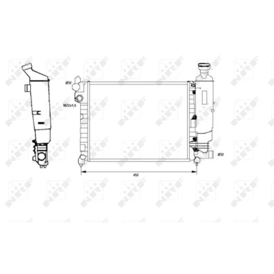 Imagen de NRF 58807 Radiador, refrigeración del motor Aluminio 390 322 23 Aletas unidas mecánicamente PEUGEOT: 106 I Hatchback norauto, oscaro,