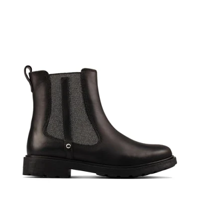 Imagen de Clarks Astrol Orin K, Botas estilo Chelsea Niñas, Negro (Black Leather), 28 EU