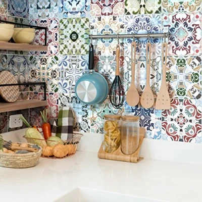 Imagen de Ambiance Sticker Vinilos Autoadhesivos, Decoración de Paredes, Adhesivos Azulejos para Baño y Cocina Ornements Anciens 24 Vinilo 20 x cm