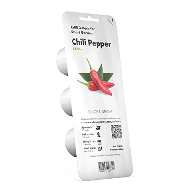 Imagen de Emsa 3 Cápsulas Pimiento Rojo Click &amp; Grow, Semillas apta para Smart Garden, huerto urbano, tierra inteligente, jardín hidropónico, resultados en 40 días, Sistema automático iluminación LED