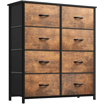 Imagen de YITAHOME Cajonera de Tela,Cómoda Tela,Unidad Almacenamiento Tela,con 8 cajones Extraíbles,con Parte Superior Mader,Cómoda para Sala Estar,Dormitorio, Marrón óxido