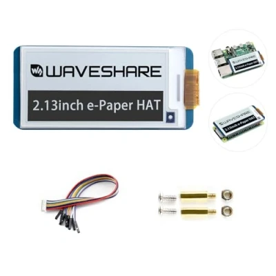 Imagen de Waveshare 2.13 Inch E Paper Display Hat V4 250x122 Resolution Ink Screen Electronic Module with Embedded Controller Partial Refresh for Raspberry Pi/Jetson Nano/Arduino,Support SPI Interface