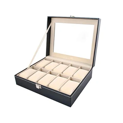 Imagen de Iso Trade Elegant Organizer for Watches Case 10 Compartments Box 1369 Organizadores de Joyas para Armario, Multicolor, Único
