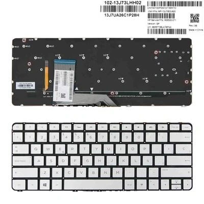 Imagen de Teclado Para Portátil Hp Spectre 13 4000 4100 4200 X360 Plata Sin Marco
