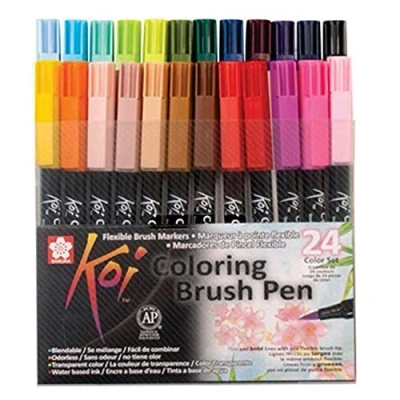 Imagen de Sakura KOI Coloring Brush Set 24 Pack de rotuladores, Punta pincel