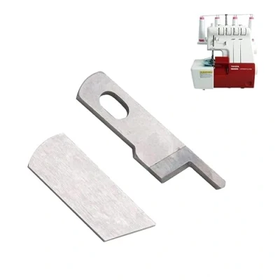Imagen de Set de Cuchillas (Superior + Inferior) Remalladora Compatibles con Máquinas Coser Overlock Toyota SL34, 6300 y Más
