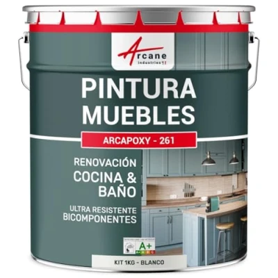 Imagen de Pintura para Muebles de Cocina, Encimeras y Baño ARCAPOXY MUEBLE 1 kg (hasta 12 m² en 2 capas) RAL 9003 Blanco ARCANE INDUSTRIES