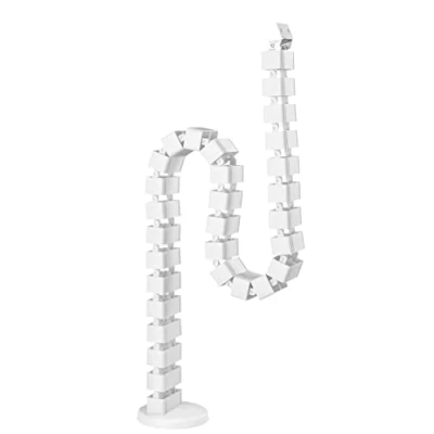 Imagen de mywall Guía de Cables HZ42WL con una Longitud hasta 1285 mm, gestión para escritorios fijación Tornillos, conducto Cable Redondo, Sistema 4 Canales Estructura Modular