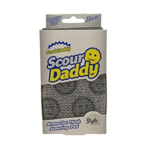 Imagen de Scrub Daddy Scour Style, Estropajo Cocina Limpieza, Almohadilla de Fregar Resistente para Limpiar, Alternativa a los Estropajos Metálicos Cocina, Esponjas Lavar Platos, Paquete 2