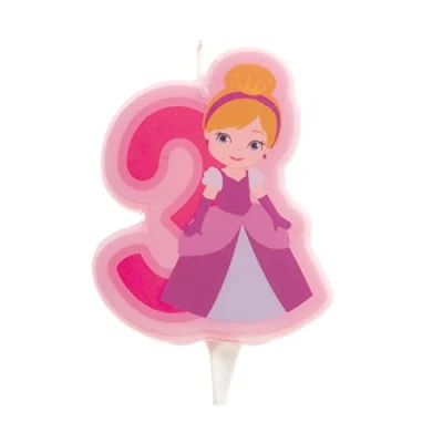 Imagen de Dekora Vela de Cumpleaños 2D Princesa para Tartas Infantiles Numero 3