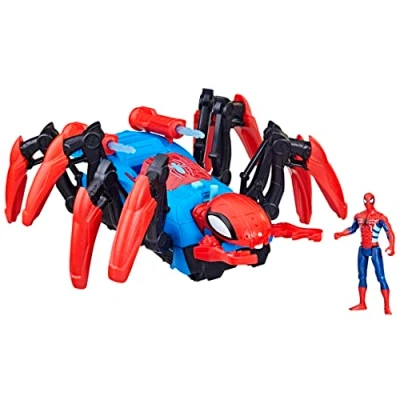 Imagen de Hasbro Marvel Spider Man Vehículo aracnolanzador Juguetes de superhéroes para niños pequeños Lanzador proyectiles y Agua Edad: A Partir 4 años