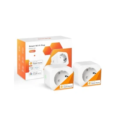 Imagen de Refoss Enchufe Inteligente para Apple HomeKit, WiFi, Temporizador de 16A con Monitor Energía, Control Remoto y por Voz, Compatible Siri, Alexa Google Home, 2 Piezas