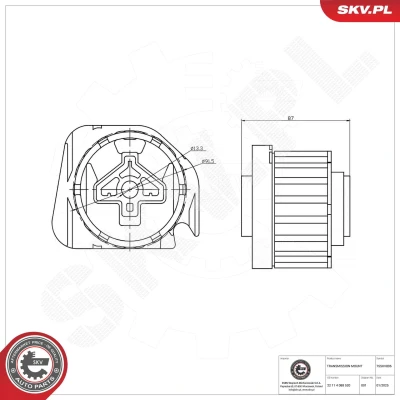 Imagen de ESEN SKV 75SKV806 Soporte de La Caja Cambios delante BMW: X5, X6