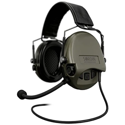 Imagen de Sordin MIL CC Slim Active 74332 06 S Protectores auditivos Banda de cuero y kits espuma Nexus Radio Downlead Orejeras verdes