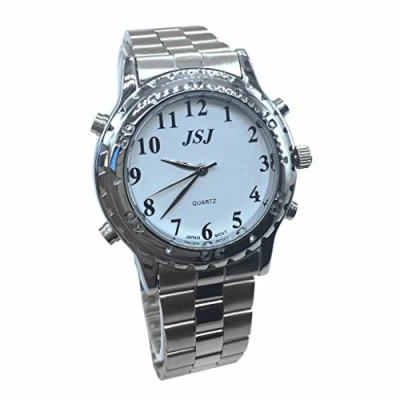 Imagen de VISIONU Reloj Parlante Analógico con Alarma Anuncio de la Hora en árabe para ciegas y Personas discapacidad Visual, Pulsera, Pulsera