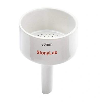 Imagen de stonylab Buchner Embudo de Porcelana 80 mm, Filtro OD 8cm ID 7.4cm para Laboratorio