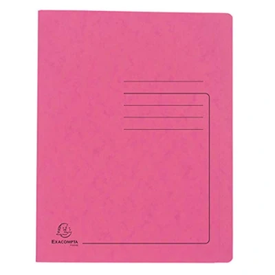 Imagen de Exacompta 39987E Carpeta de hojas (cartulina satinada, 355 g/m2, impresión líneas en la portada, para archivar o presentar hasta 350 hojas, tamaño A4, color rosa