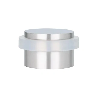 Imagen de EVI Herrajes Tope de Puerta Adhesivo 35 x 20 mm Goma Blanca Silicona Natural Acero Inoxidable Acabado Mate Fijación Sencilla 100% Funcional Mod. I 140 B