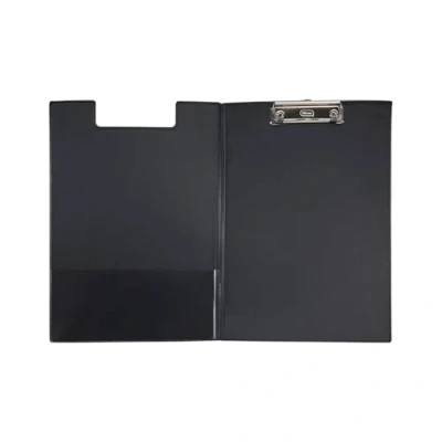 Imagen de Idena 11375 Carpeta portapapeles para DIN A4, formato vertical, revestido de PVC en negro, con tapa