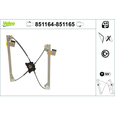 Imagen de Valeo Elevalunas Delante, izquierda eléctrico sin electromotor con función de confort 851164 MERCEDES BENZ: Clase A, B
