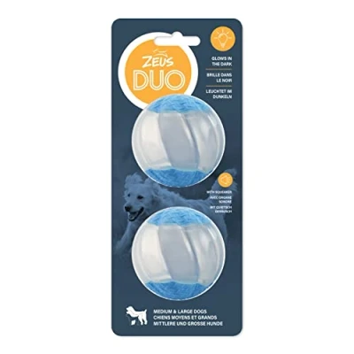 Imagen de Zeus Juguete Interactivo para Perros Duo Pelota con Sonido y Reflectante, 6,3 cm, 2ud