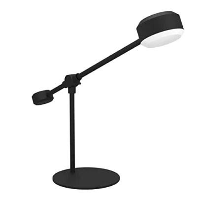 Imagen de EGLO LED lámpara de mesa Clavellina, luminaria noche regulable, luz metal en negro, iluminador para sala y dormitorio, foco lectura blanco cálido