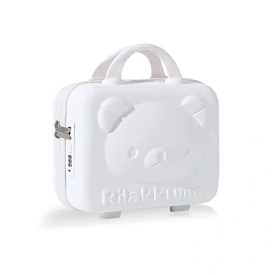 Imagen de Balakaka Neceser Maleta con Cremallera Portátil 10 L, Impermeable Viaje Cerradura de Combinación, Rígido Mujer Niña Mango, Blanco