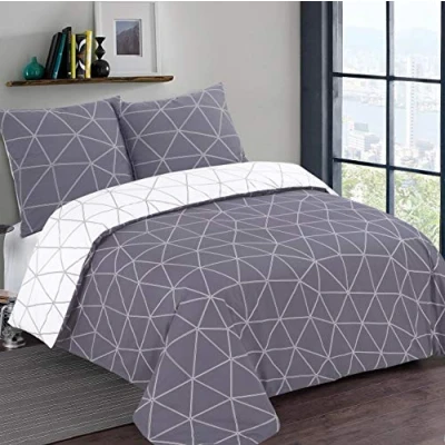 Imagen de Vision Hugo Grey nórdica y 2 Fundas de Almohada a Juego, Algodón, Gris, 240 x 220cm