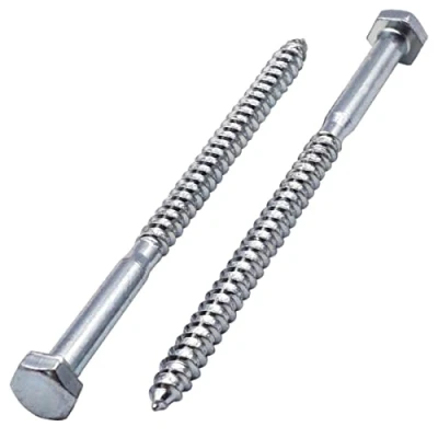 Imagen de SKIR&#039;CO (15 piezas) tornillos hexagonales de acero galvanizado DIN 571 para madera, M6 x 120 mm, coach, hexagonales, retardo