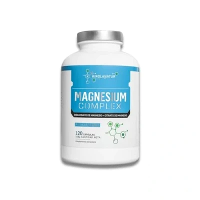 Imagen de Magnesium Complex Bisglicinato y Citrato Vitaminas B1 B5 B6 C Reduce Cansancio Fatiga Dolor Articular Muscular Suplemento Huesos Músculos 120 Capsulas KIROLANATUR