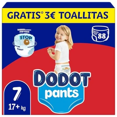 Imagen de Dodot Pants Pañal Braguita Talla 7, 88 Pañales, 17kg+, Con Ajuste 360 que ayuda a prevenir holguras y fugas