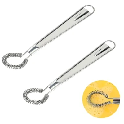 Imagen de 4 Piezas Batidoras Manuales Batidores de Cocina Acero Inoxidable Pequeñas Barillas Batir en Espiral para Café, Salsas, Leche Cremosa, Cocina, Repostería,