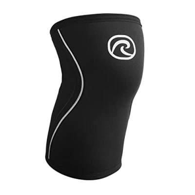 Imagen de Rehband Vendaje de rodilla, soporte rodilla 7mm para entrenamiento con pesas y levantamiento pesas, estabiliza la articulación Color:Negro, Talla:M