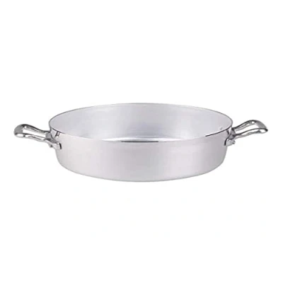 Imagen de Ollas Baja cazuela Agnelli, Aluminio BLTF, con 2 Asas en Acero Inoxidable, Plata, 14 cm