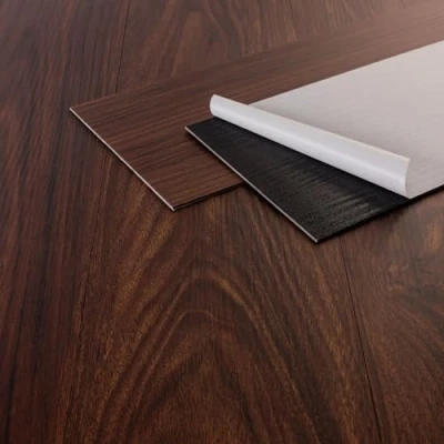 Imagen de ML Design Suelo Vinílico Adhesivo PVC 11,15m² Color Nogal Marrón Rojizo Grosor 2mm Planchas de Vinilo Autoadhesivas 91,5x15,3cm 80 Láminas Aspecto Madera Antideslizante Impermeable Fácil Instalación