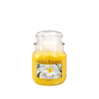 Imagen de Price&#039;s Frangipani Vela en tarro mediano Dulce, deliciosa fragancia de calidad Aroma larga duración Hasta 90 horas tiempo combustión