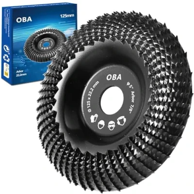 Imagen de Muela Amoladora 125mm, OBA Discos Madera para Amoladoras Angulares de Carburo Tungsteno,molienda tallado