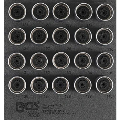Imagen de BGS 9558 Bandeja para carro 1/6: Juego tuercas de ruedas Opel (tipo C) 20 piezas