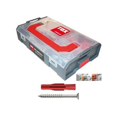 Imagen de TOX L BOXX Mini Allround Tri + S surtido de tacos, 280 piezas con taco multiuso tornillos a juego accionamiento TX, para fijaciones en casi todos los materiales construcción, 094901201