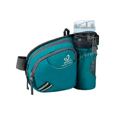 Imagen de Waterfly Riñonera Running Deportiva Hombre Mujer con Soporte para Botellas Bolsa de Cintura Correr Senderismo (Turquesa)
