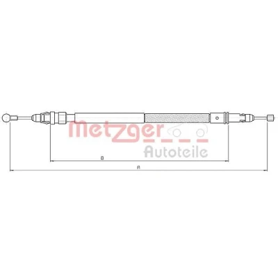 Imagen de METZGER 10.4738 Cable de Freno Mano Atrás izquierda, derecha, derecha 1614/1468 COFLE PEUGEOT: Expert II Tepee, CITROËN: Jumpy Furgón