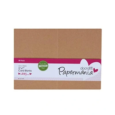 Imagen de Papermania Lote de 50 Tarjetas y Sobres Papel Kraft Reciclado (12,7 x 17,8 cm)